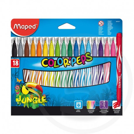 Pennarelli jungle colorpeps - punta media - box x18