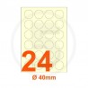 Etichette adesive diametro 40mm, in carta avorio vergata