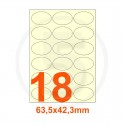 Etichette autoadesive 63,5x42,3mm, in carta avorio vergata