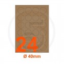 Etichette adesive diametro 40mm, in carta Kraft mille righe