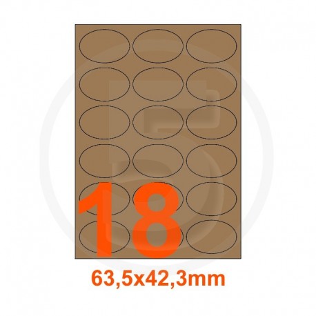 Etichette autoadesive 63,5x42,3mm, in carta Kraft mille righe