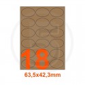 Etichette autoadesive 63,5x42,3mm, in carta Kraft mille righe