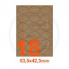 Etichette autoadesive 63,5x42,3mm, in carta Kraft mille righe